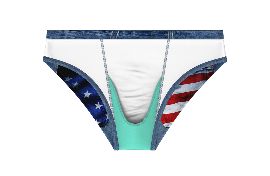 The Chattahoochee Daddy | USA Denim Print Swim Brief - Shinesty