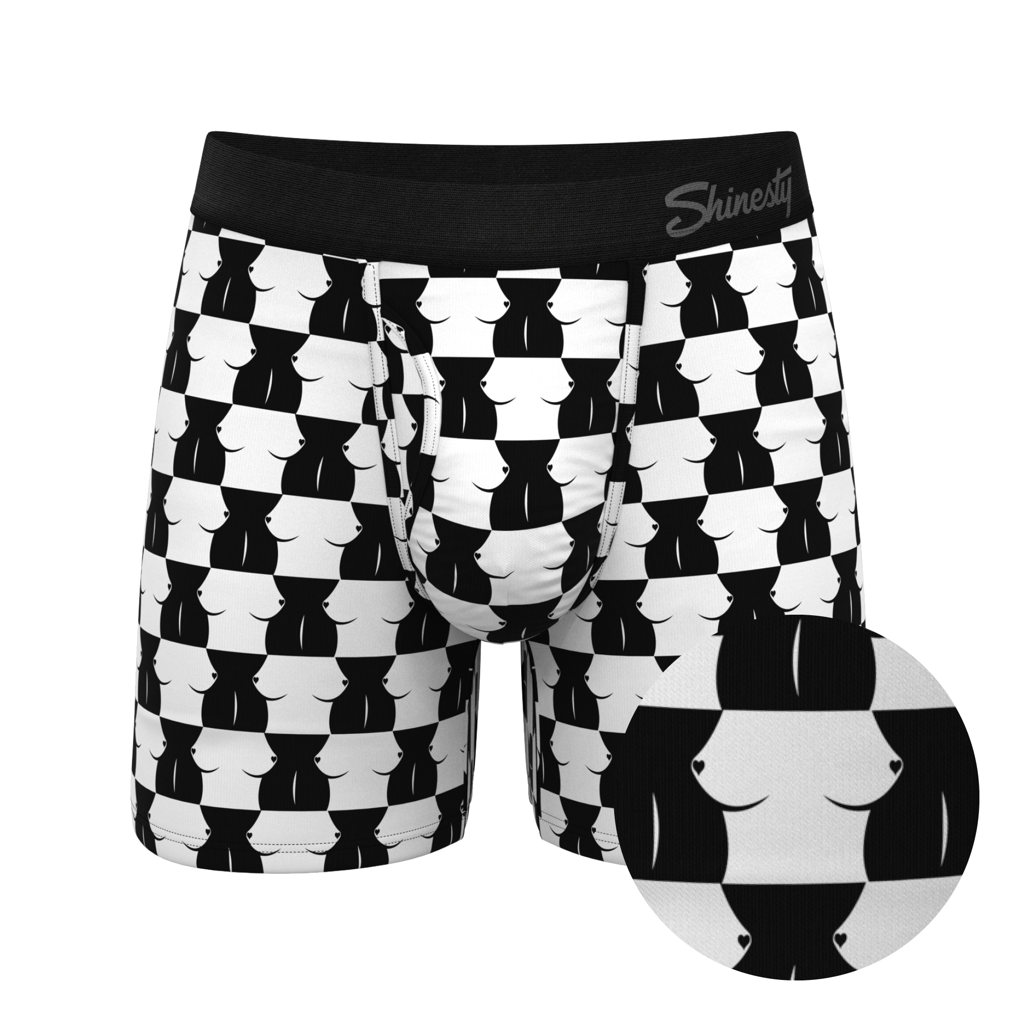 The Chest Mate | Checkered Ball Hammock® Pouch Underwear With Fly - Shinesty