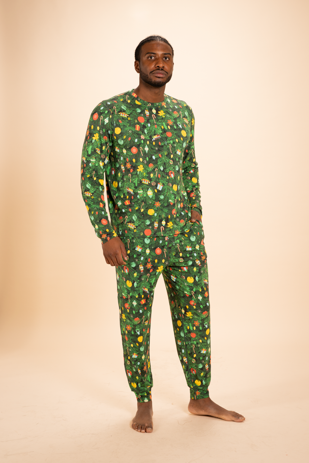 The Christmas Tree Camo | Christmas Tree SleepDeep™ Men's Pajama Joggers - Shinesty