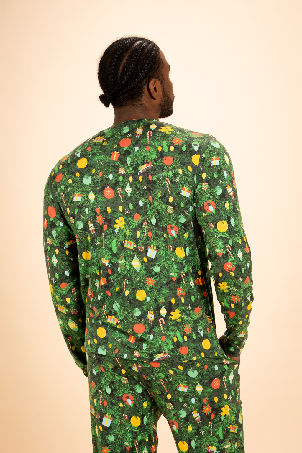 The Christmas Tree Camo | Christmas Tree SleepDeep™ Men’s Long Sleeve Pajama Shirt - Shinesty