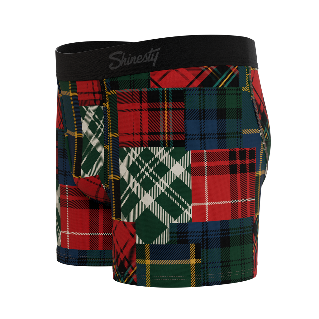 The Clash Of The Tartans | Tartan Patchwork Youth Boxer Briefs - Shinesty