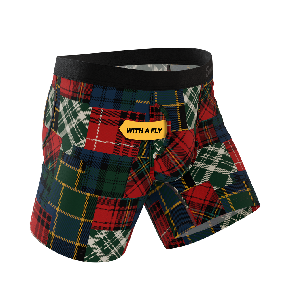 The Clash Of The Tartans | Tartan Patchwork Ball Hammock® Pouch Underwear With Fly - Shinesty
