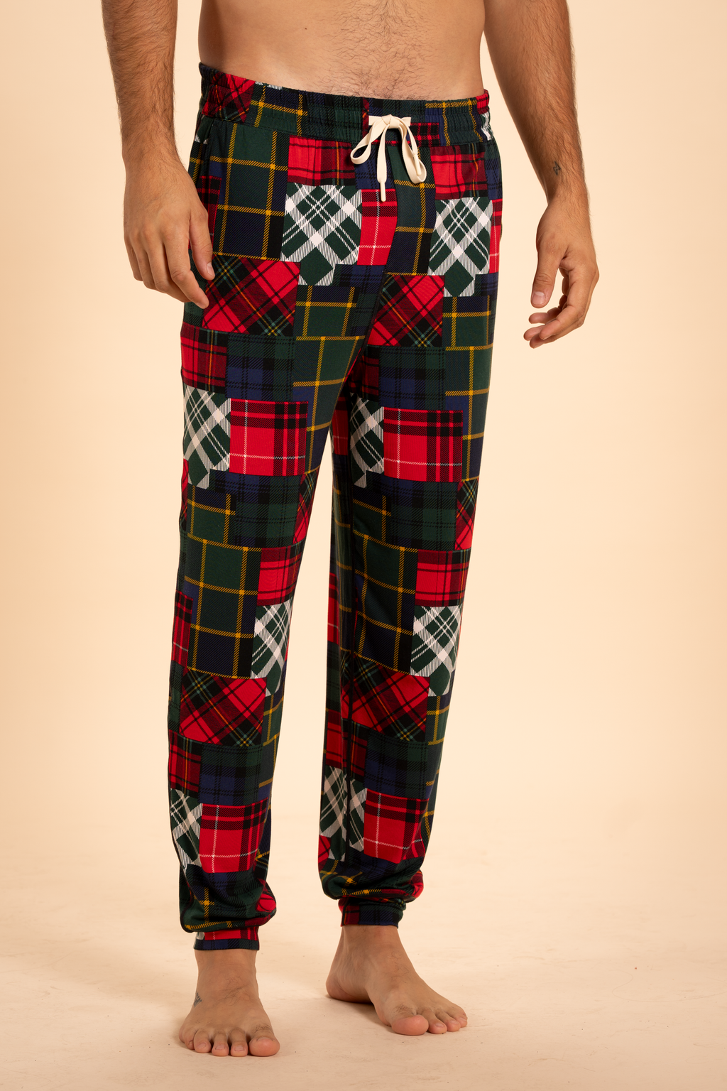The Clash Of The Tartans | Tartan Patchwork SleepDeep™ Men's Pajama Joggers - Shinesty