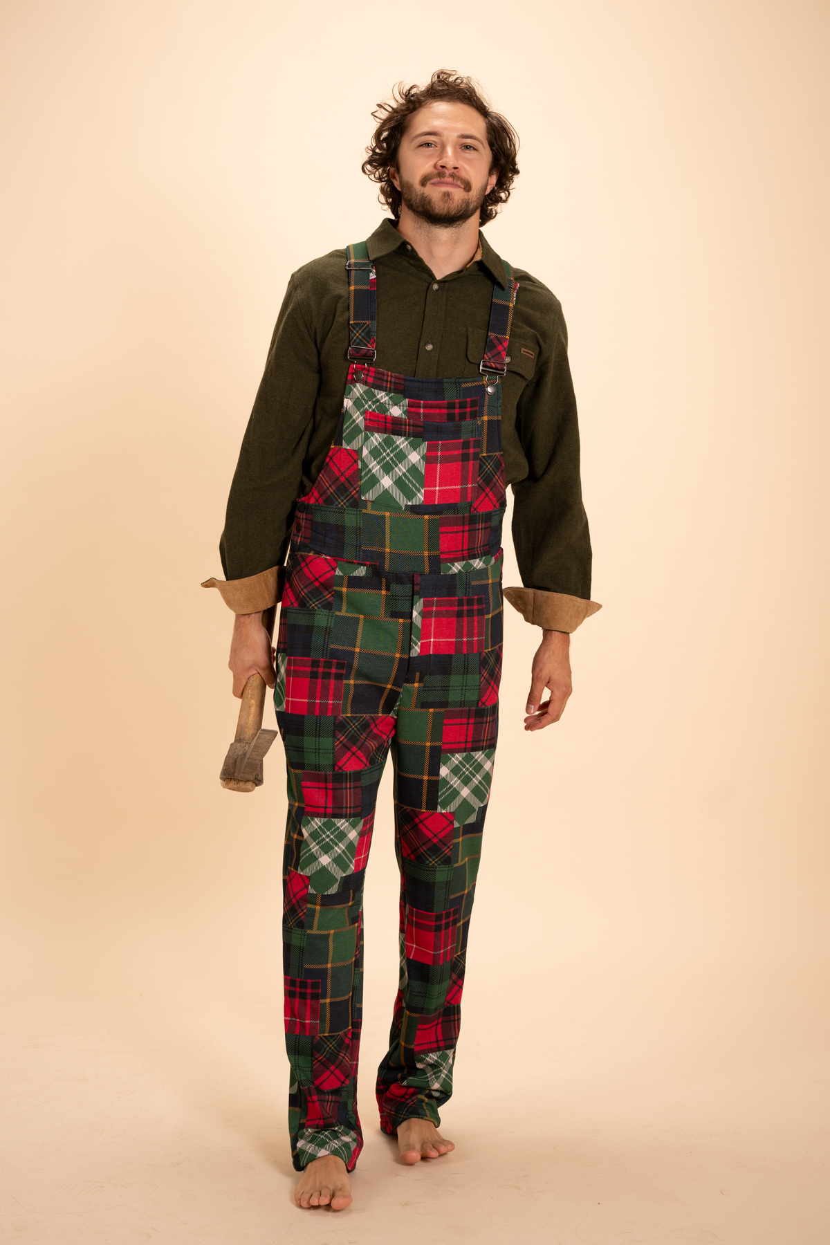 The Clash Of The Tartans | Tartan Patchwork Plaid Men's Straight Leg Pajamarall - Shinesty