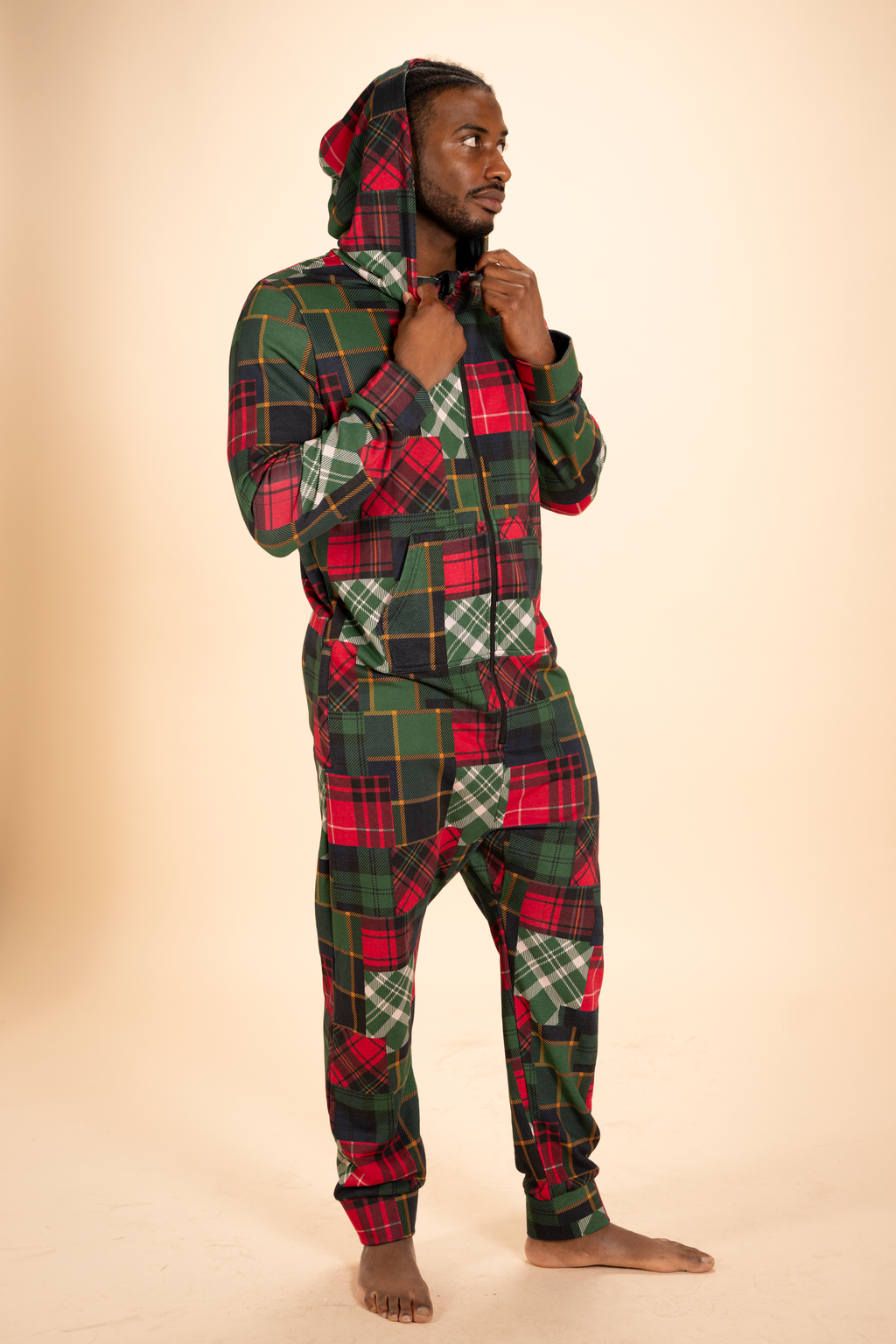 The Clash Of The Tartans | Tartan Patchwork Sexy Terry™ Men's Lounge Onesie - Shinesty