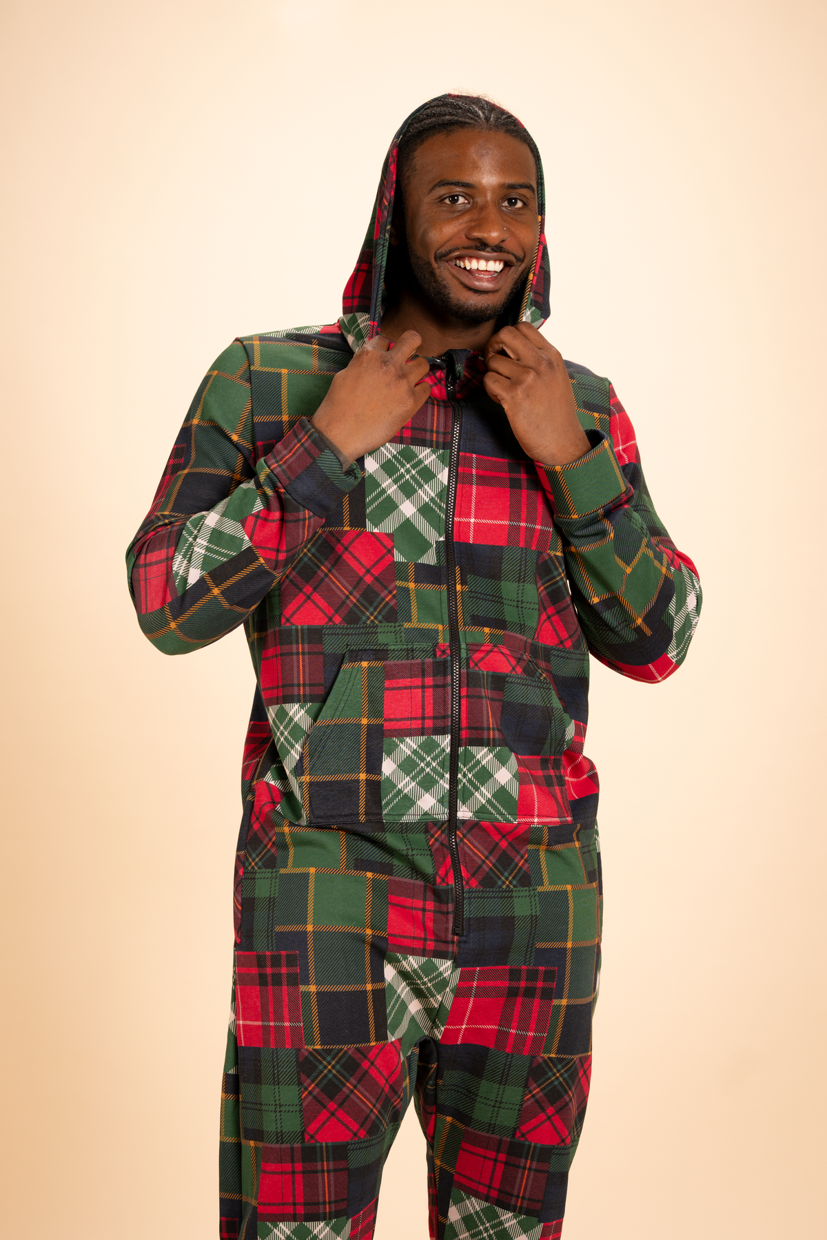 The Clash Of The Tartans | Tartan Patchwork Sexy Terry™ Men's Lounge Onesie - Shinesty