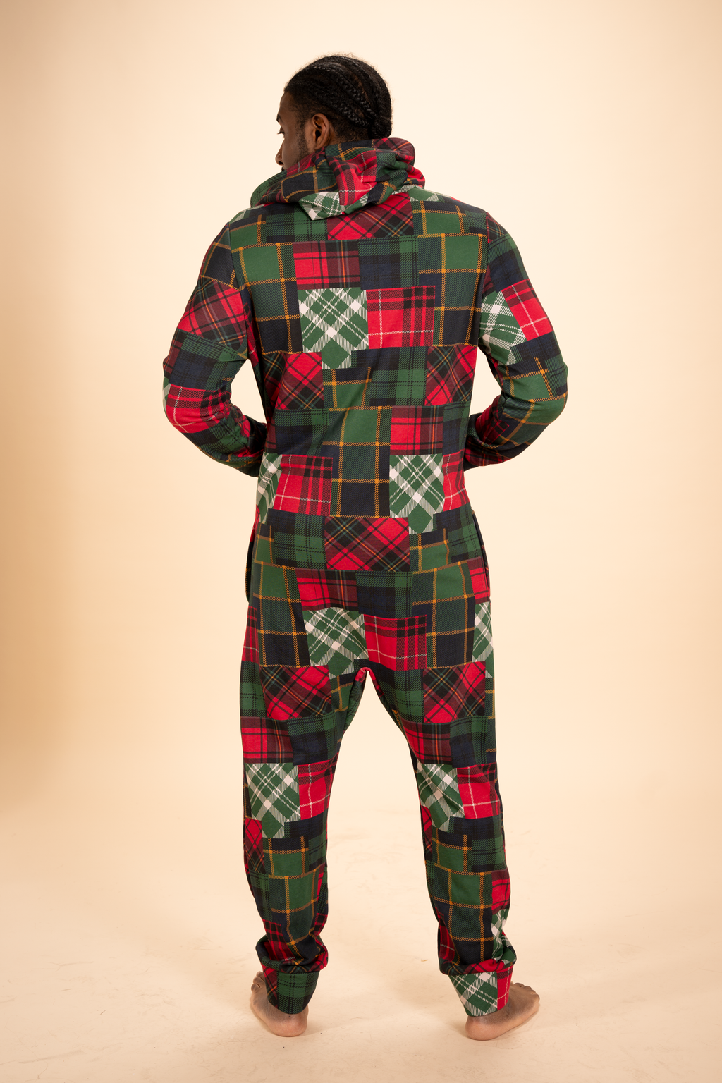 The Clash Of The Tartans | Tartan Patchwork Sexy Terry™ Men's Lounge Onesie - Shinesty