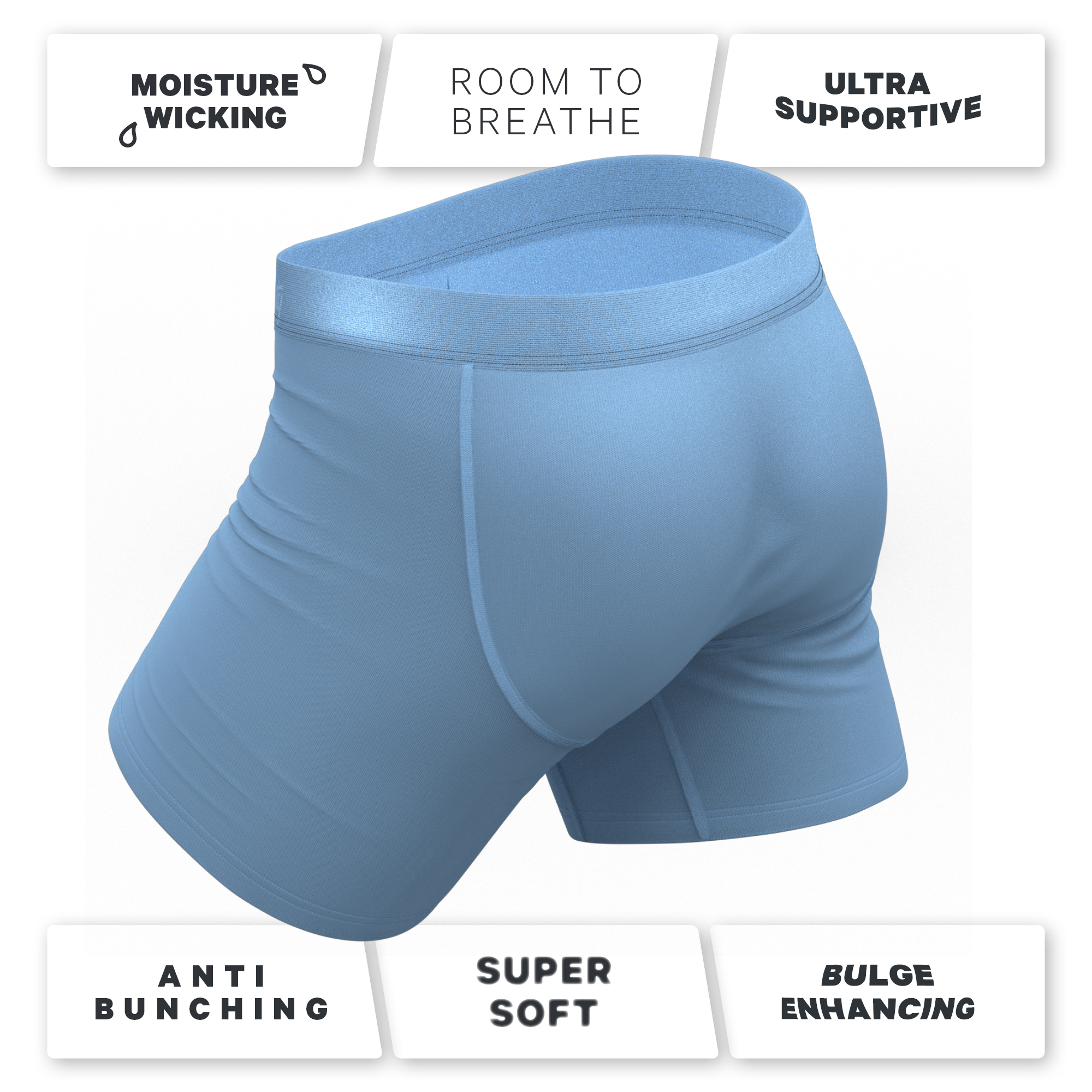 The Clear Skies | Light Blue Tonal Ball Hammock® Pouch Underwear - Shinesty