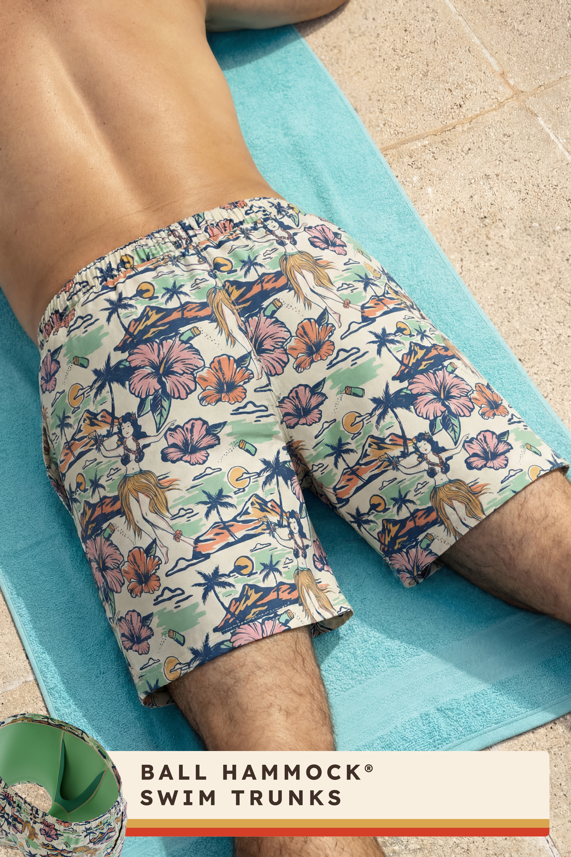 The Come Monday | Shinesty x Margaritaville® Ball Hammock® Pouch 8" Swim Trunks - Shinesty