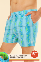 The Conch Shell | Light Blue Retro Ball Hammock® Pouch 5" Swim Trunks - Shinesty