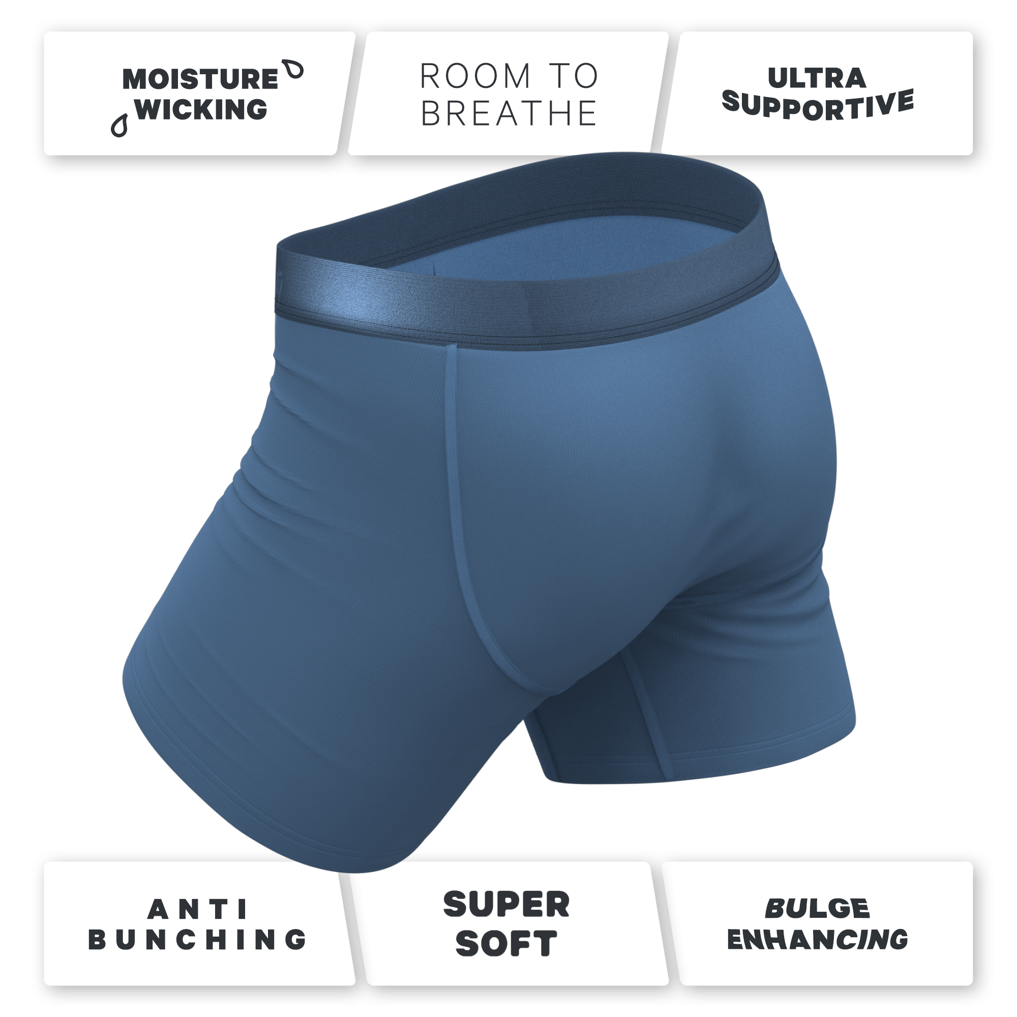 The Cool Cobalt | Slate Blue Ball Hammock® Pouch Underwear With Fly - Shinesty