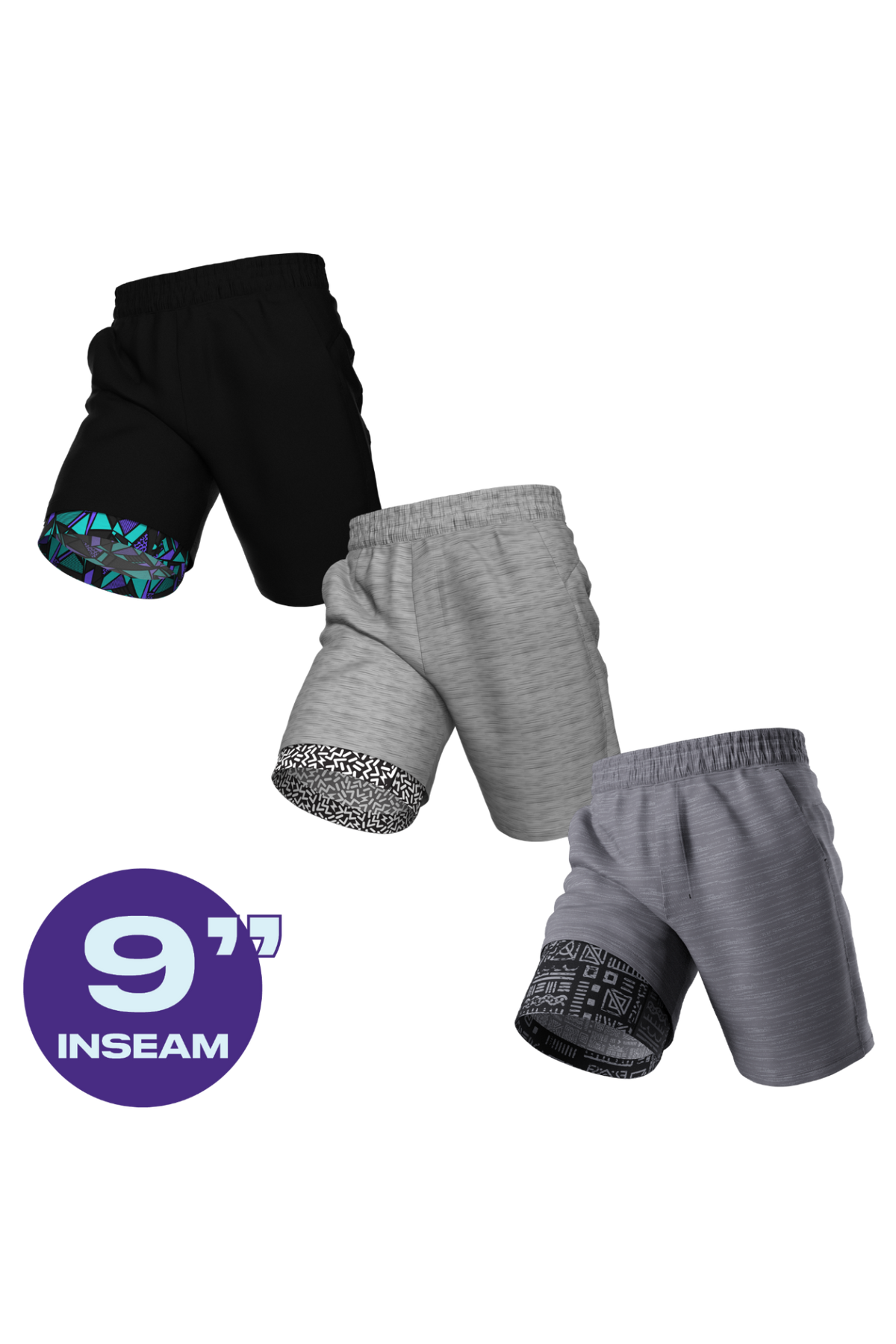 The Cooldown | Ball Hammock® 9 Inch Athletic Shorts 3 Pack - Shinesty