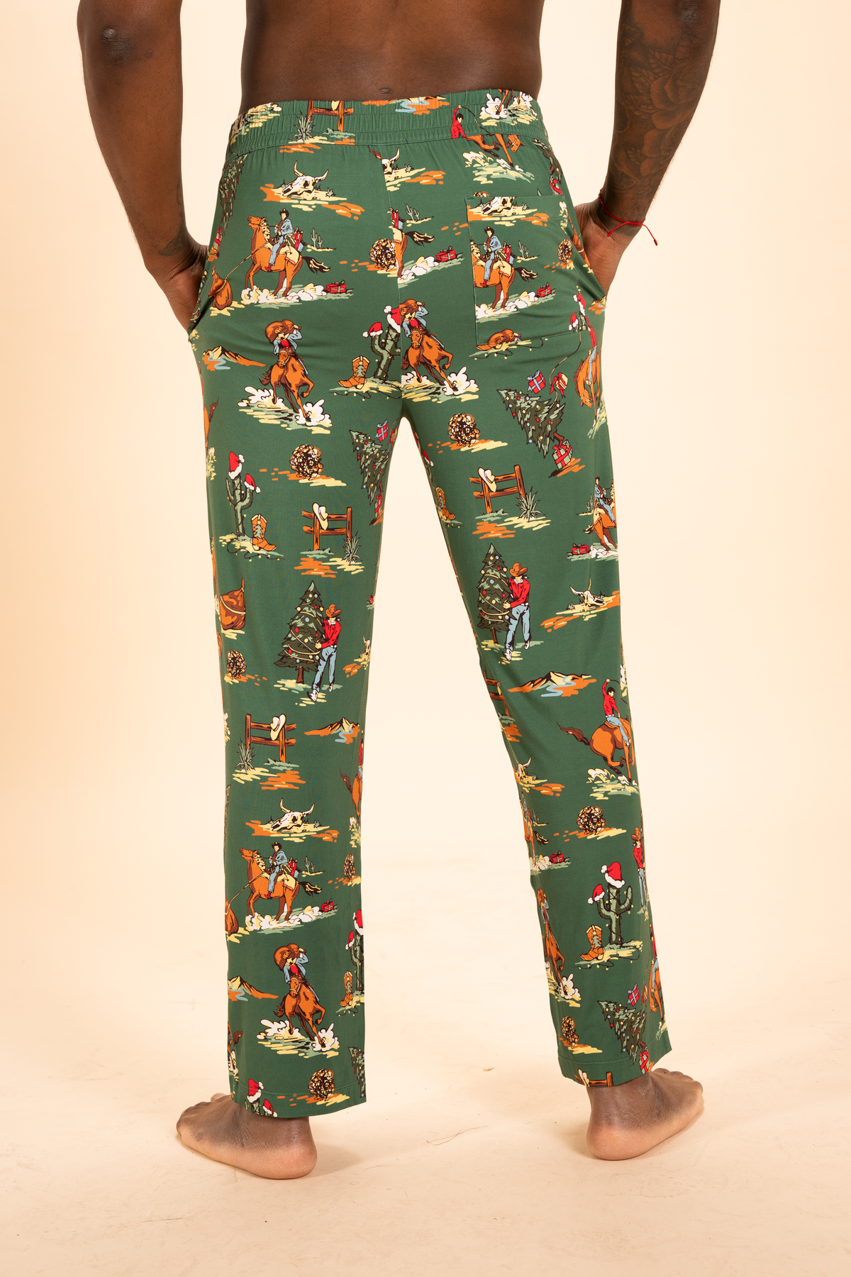 The Cowboy Christmas | Holiday Western Men's Straight Leg Pajama Pants - Shinesty
