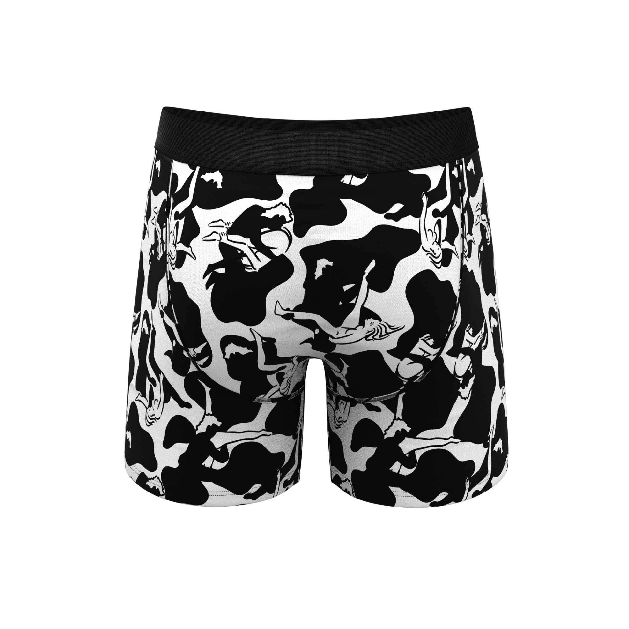 The Cowmasutra | Naughty Abstract Ball Hammock® Pouch Underwear With Fly - Shinesty