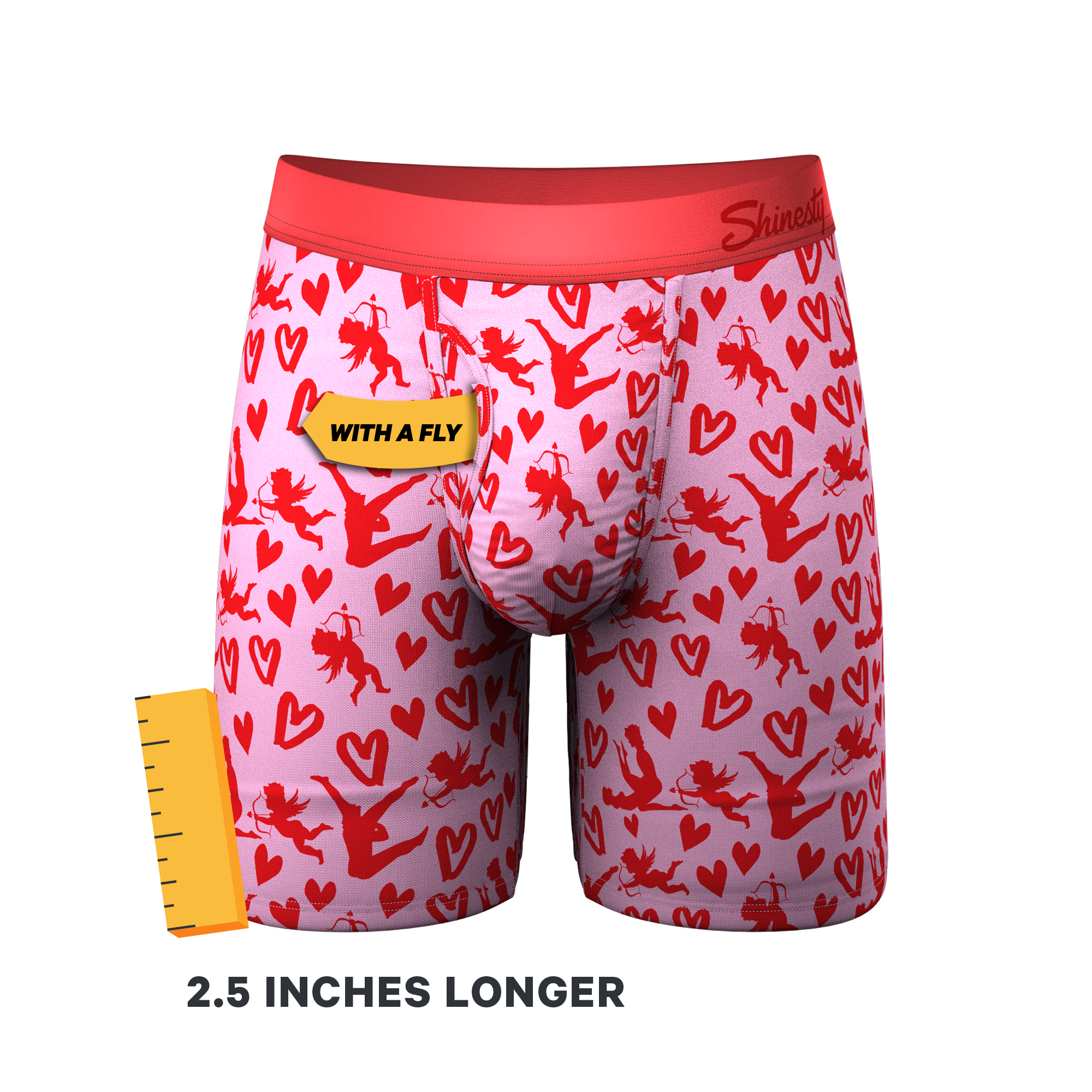 The Cupid Shuffle | Glow in the Dark Valentines Day Ball Hammock® Boxer - Long Leg - Shinesty