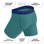 The Curacao | Teal Ball Hammock® Boxer - Long Leg - Shinesty
