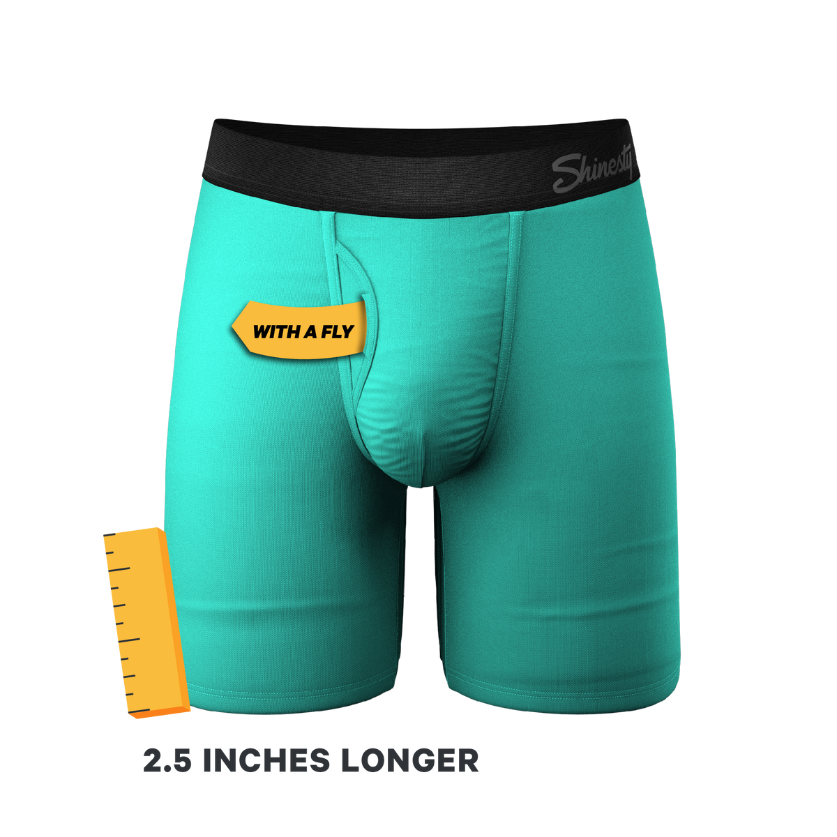 The Cyantific Theory | Turquoise Ball Hammock® Boxer - Long Leg - Shinesty