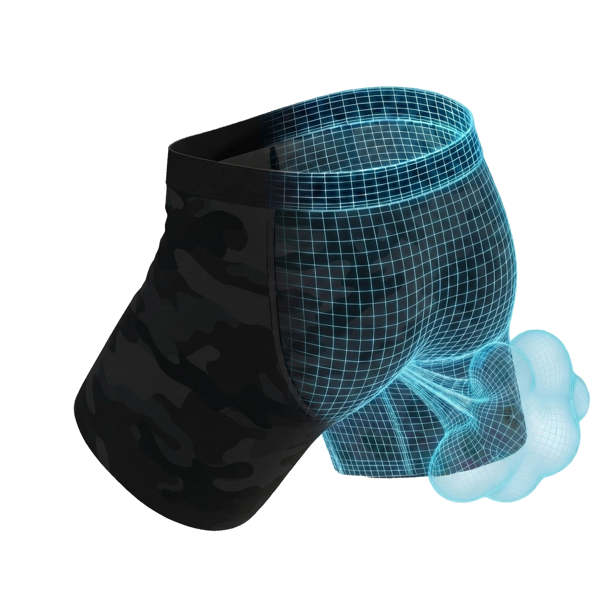 The Darkside | Black Camouflage Fart Proof Ball Hammock® Pouch Underwear - Shinesty