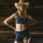 The Wrangle 'Em | Blue Bandana Shinesty x Diamond Cross Ranch Women’s Boxers - Shinesty