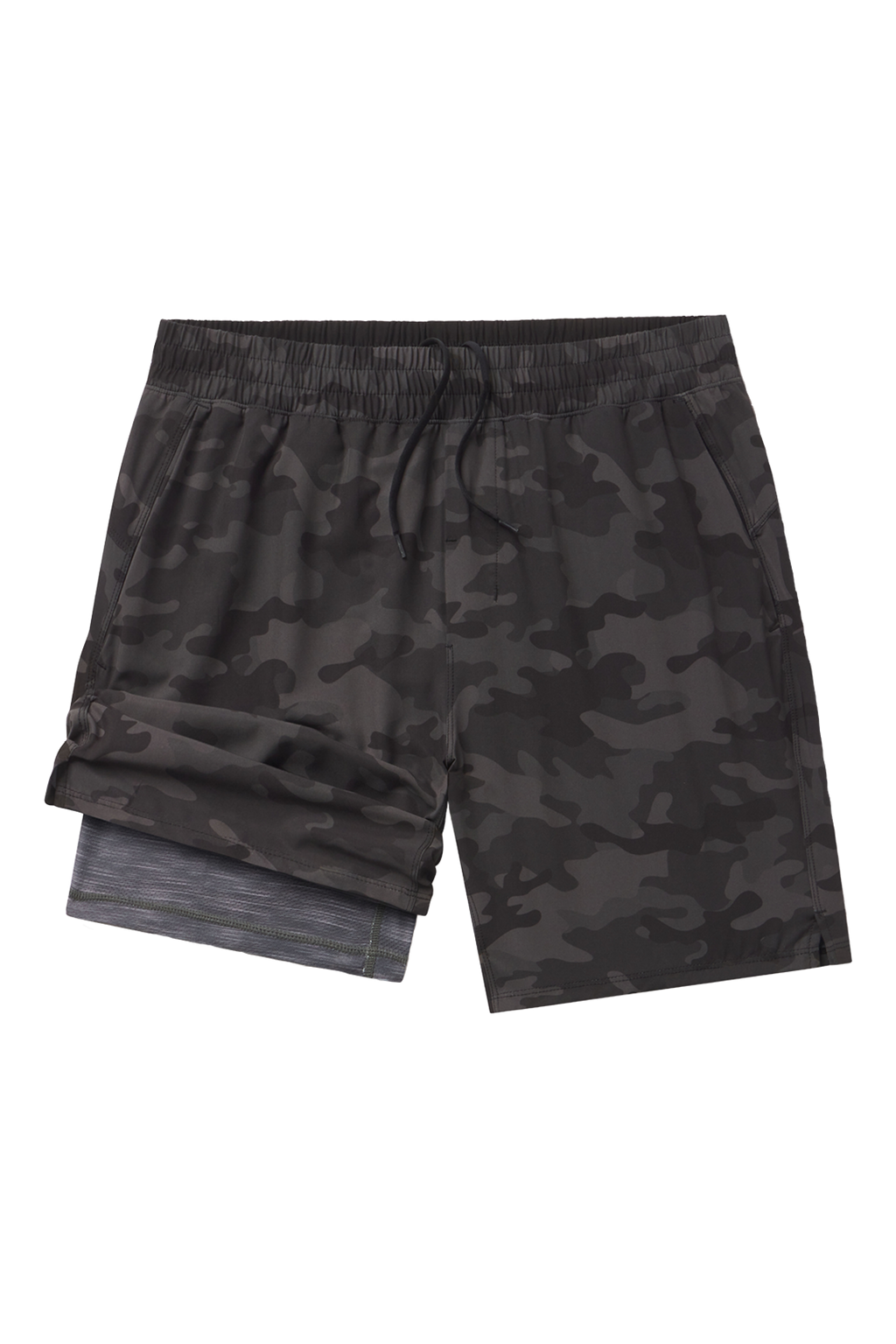 The Darkside | Black and Grey Camo Ball Hammock® 7 Inch Athletic Shorts - Shinesty