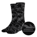 The Darkside | Black Camouflage Heel Hammock™ Crew Socks - Shinesty