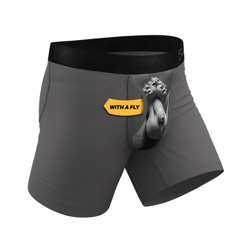 The David's Goliath | Marble Statue Ball Hammock® Pouch Underwear With Fly - Shinesty