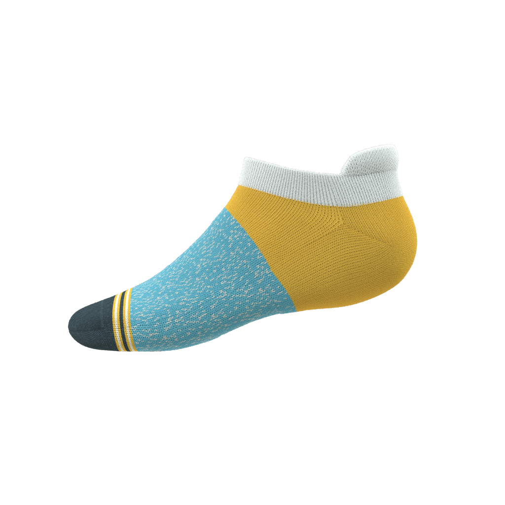 The Daybreak | Mustard and Blue Heel Hammock™ Ankle Socks - Shinesty