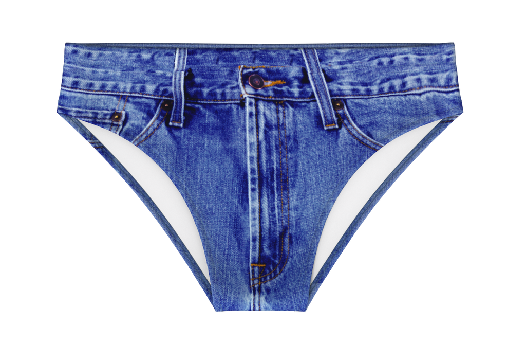 The Daytona Dong Sarong | Denim Print Swim Brief - Shinesty