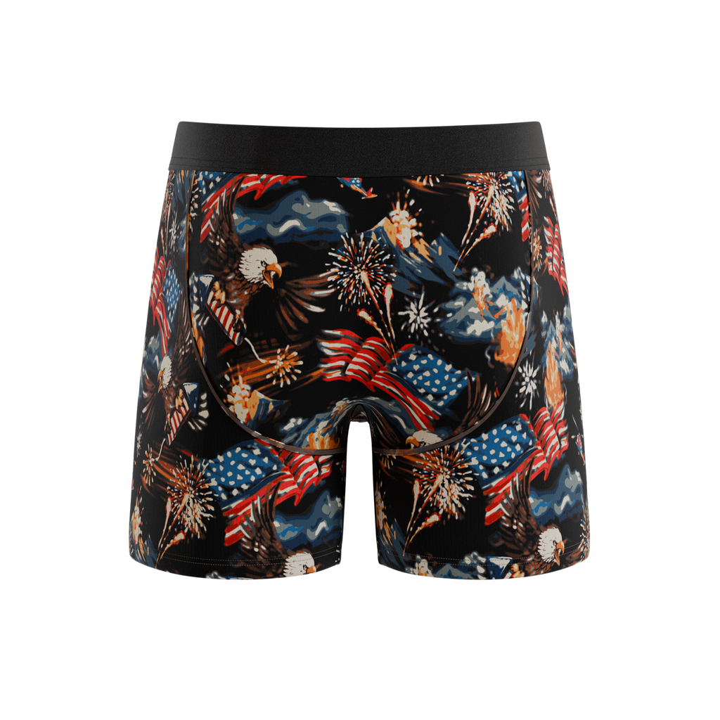 The Declaration | Americana Eagles Ball Hammock® Pouch Underwear With Fly - Shinesty