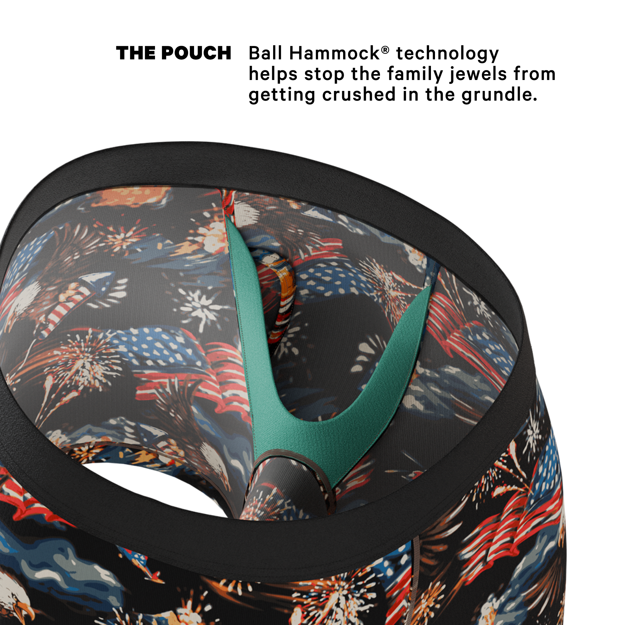 The Declaration | Americana Eagles Ball Hammock® Pouch Underwear With Fly - Shinesty