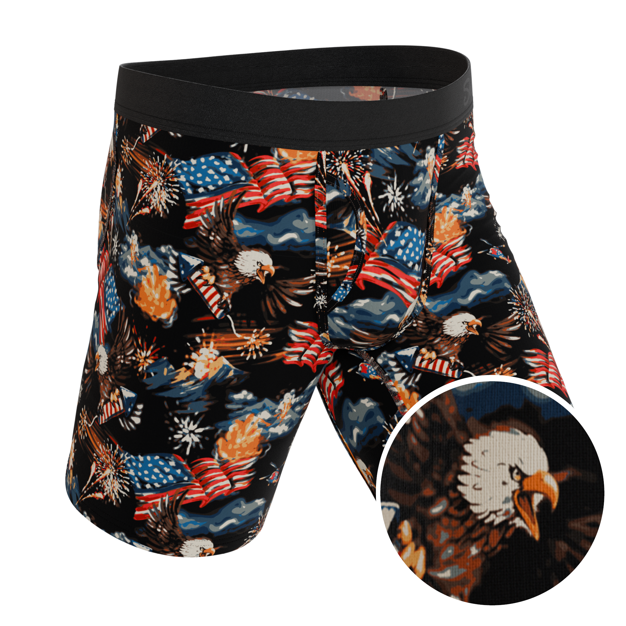 The Declaration | Americana Eagles Ball Hammock® Boxer - Long Leg - Shinesty