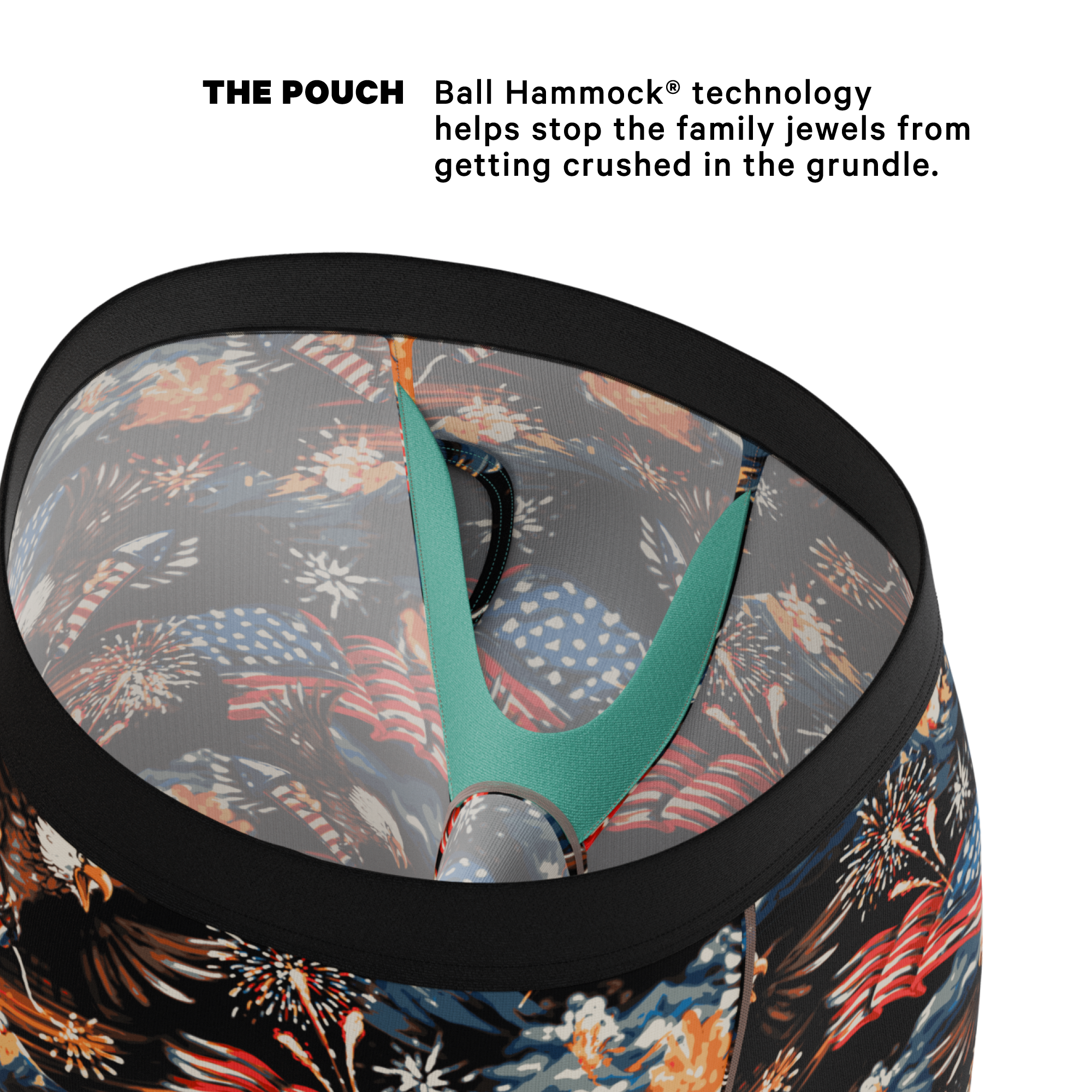 The Declaration | Americana Eagles Ball Hammock® Boxer - Long Leg - Shinesty