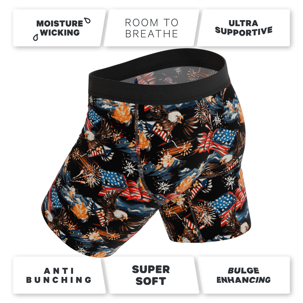 The Declaration | Americana Eagles Ball Hammock® Boxer - Long Leg - Shinesty