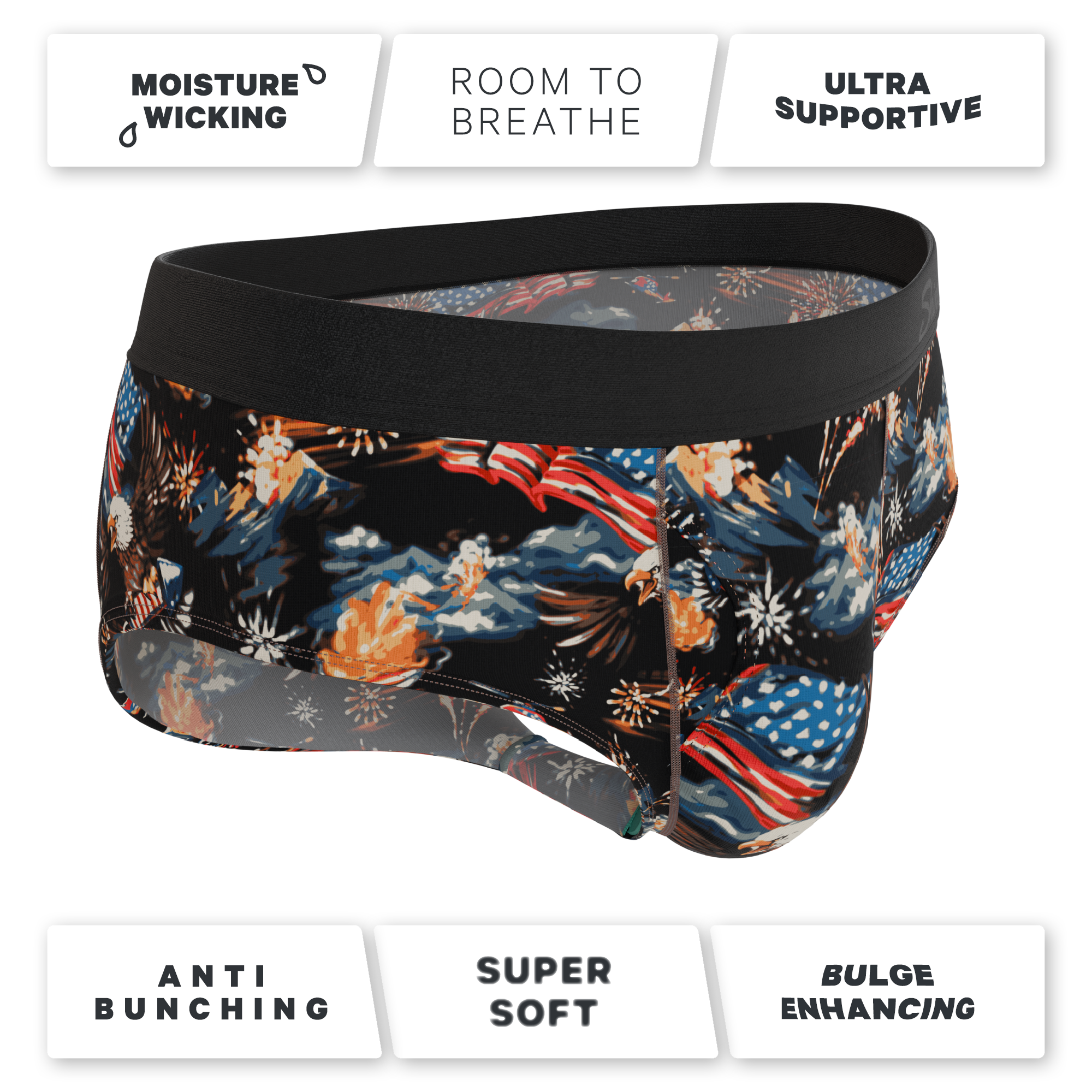 The Declaration | Americana Eagles Ball Hammock® Pouch Underwear Briefs - Shinesty