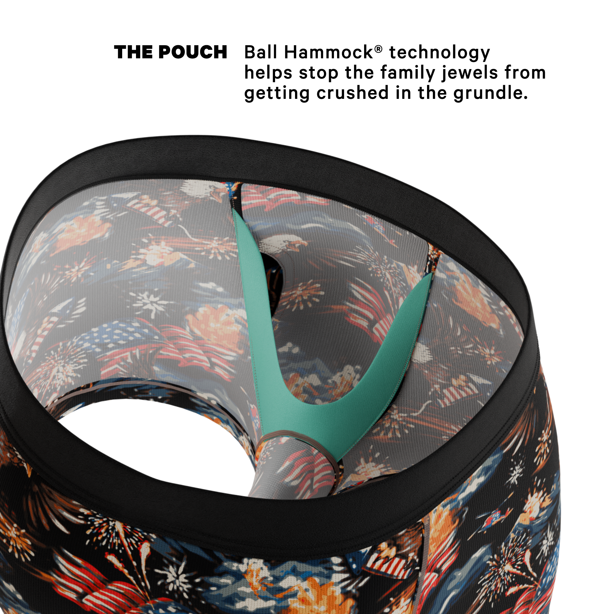 The Declaration | Americana Eagles Ball Hammock® Pouch Trunks Underwear - Shinesty