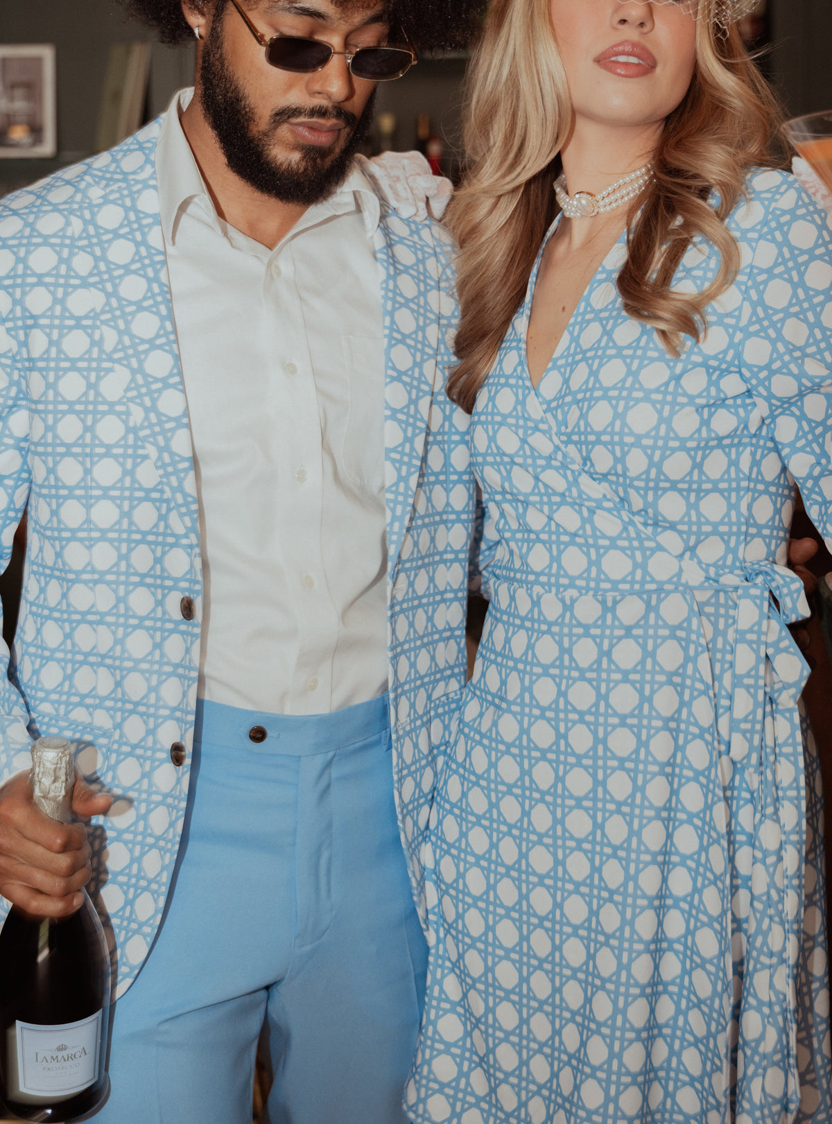 The Porch Swing | Light Blue Caned Wicker Suit - Shinesty