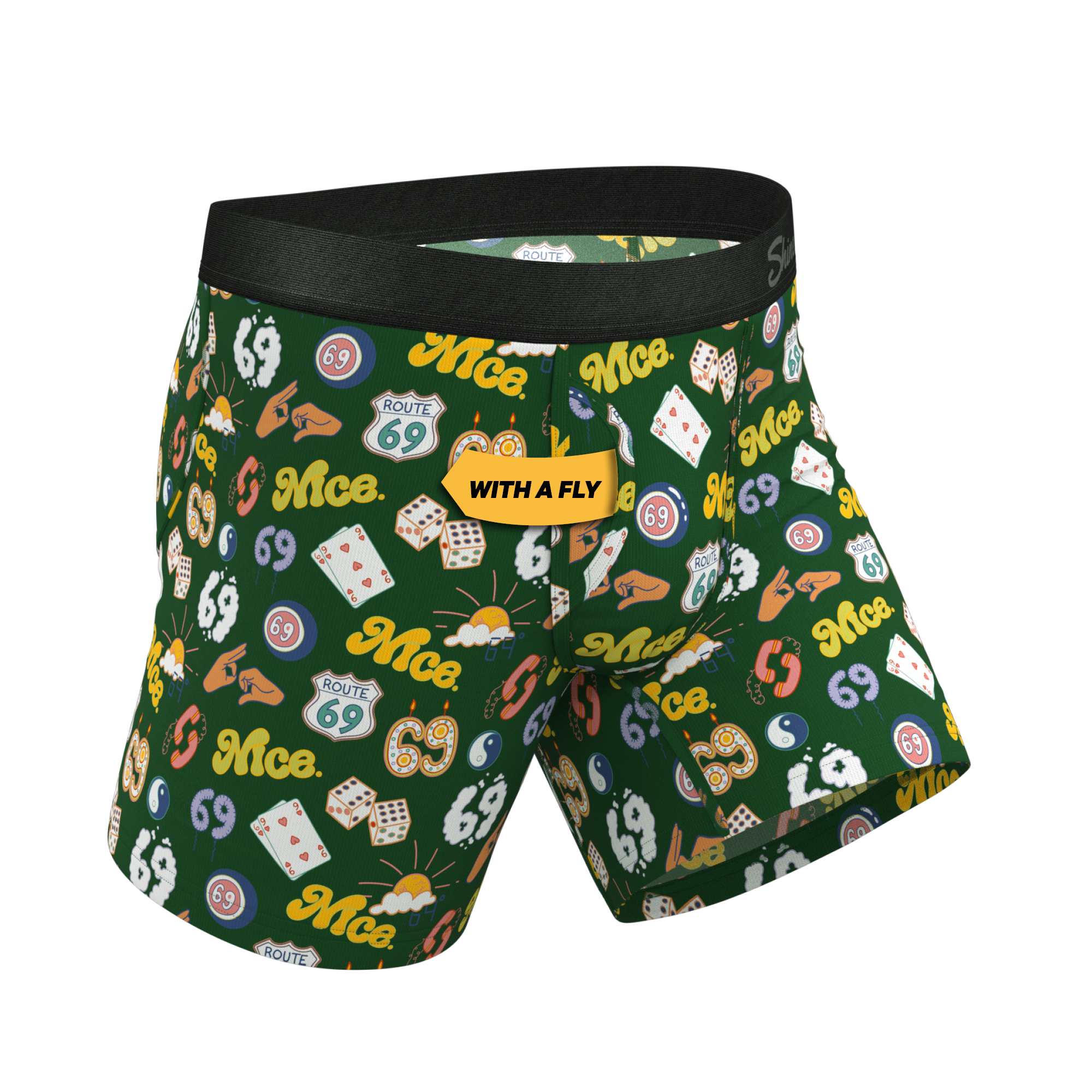 The Wine Dine & 69 | Route 69 Ball Hammock® Pouch Underwear With Fly - Shinesty