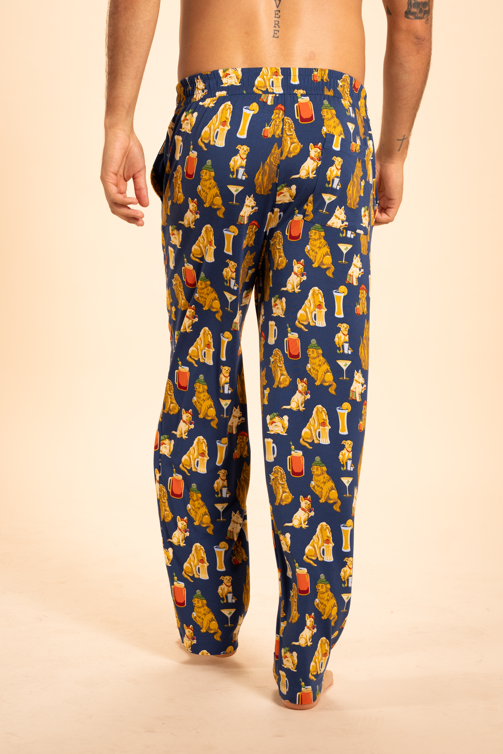 The Hair Of The Dog | Dogs & Drinks Men's Straight Leg Pajama Pants - Shinesty