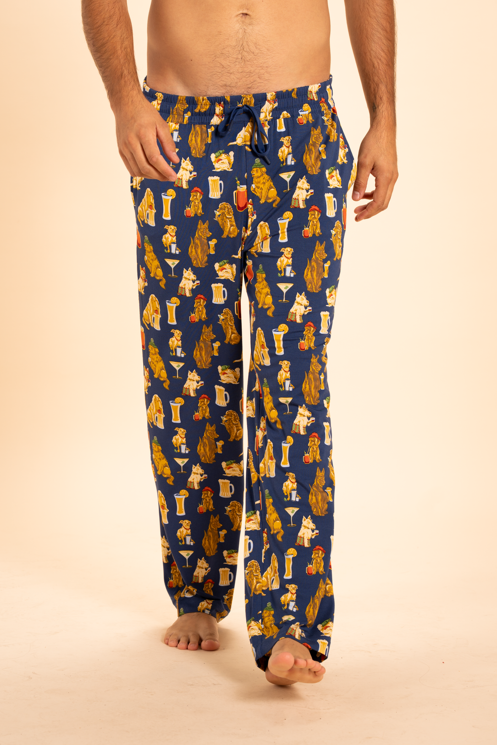 The Hair Of The Dog | Dogs & Drinks Men's Straight Leg Pajama Pants - Shinesty