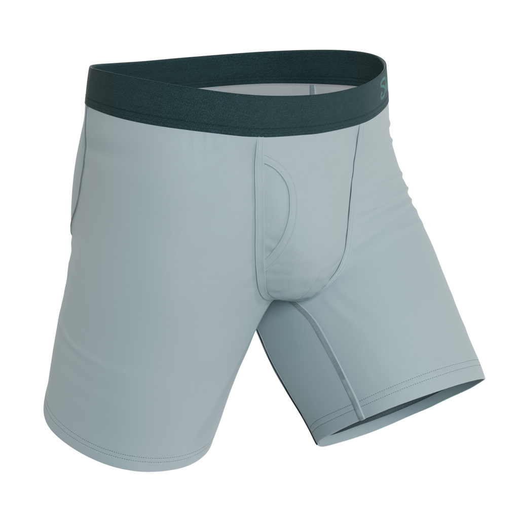 The Dry Ice | Muted Steel Blue Ball Hammock® Boxer - Long Leg - Shinesty