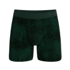 The Extravagance | Dark Green Velvet Ball Hammock Pouch® Boxer - Shinesty