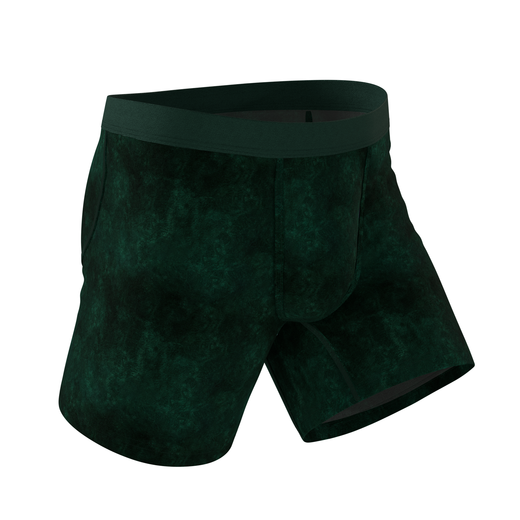 The Extravagance | Dark Green Velvet Ball Hammock Pouch® Boxer - Shinesty