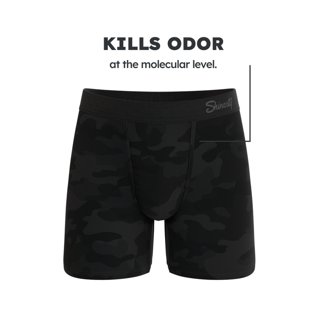 The Darkside | Black Camouflage Fart Proof Ball Hammock® Pouch Underwear - Shinesty