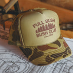 The Let It Grow | Camo Full Bush Bush Club Trucker Hat - Shinesty