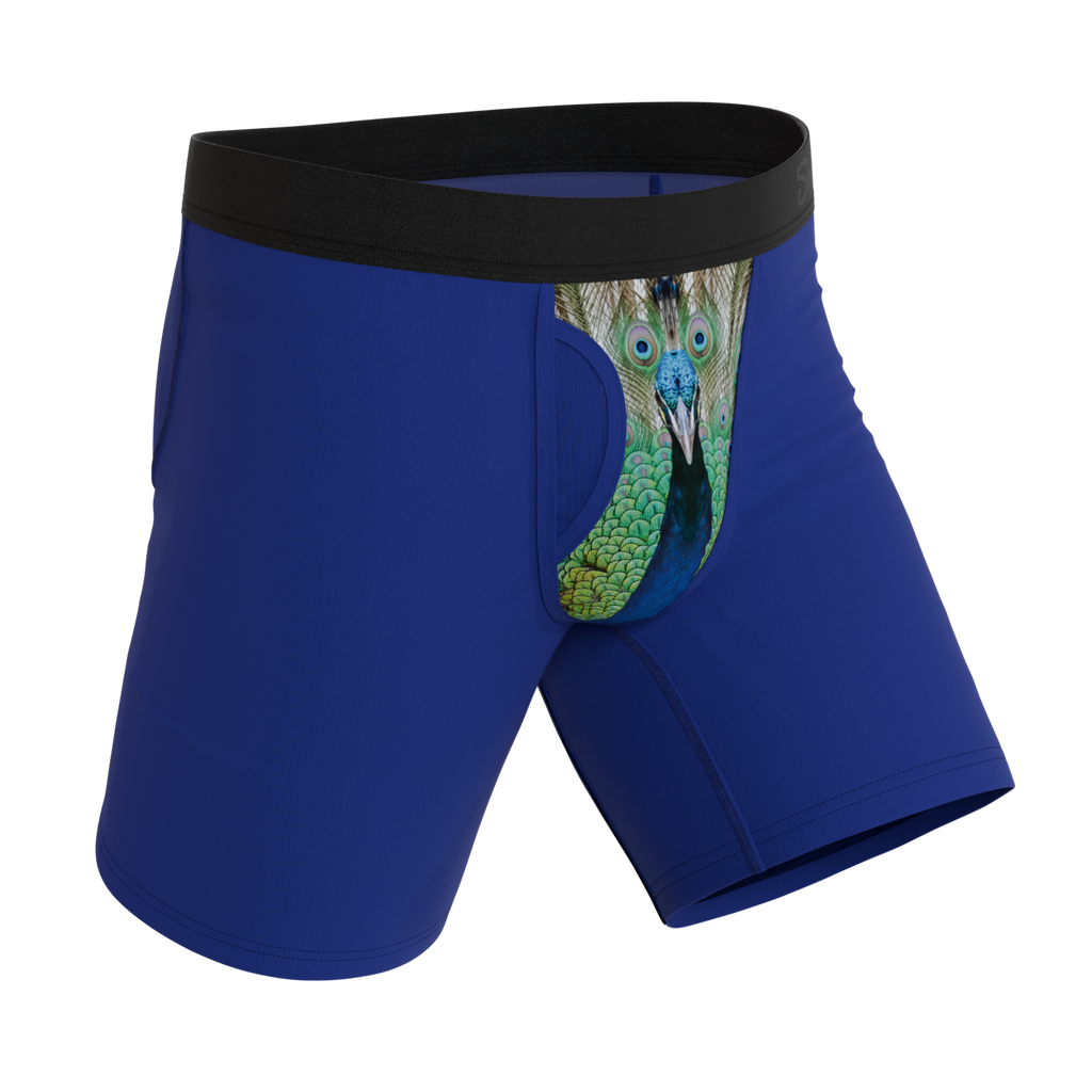 The Fancy Feather | Peacock Ball Hammock® Boxer - Long Leg - Shinesty