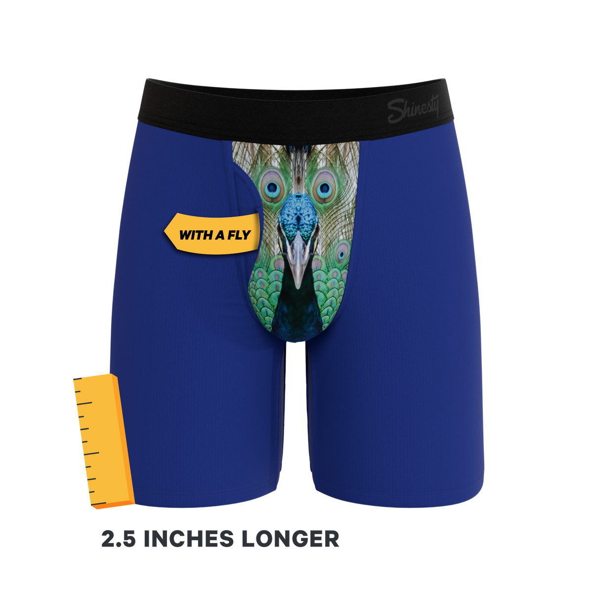 The Fancy Feather | Peacock Ball Hammock® Boxer - Long Leg - Shinesty