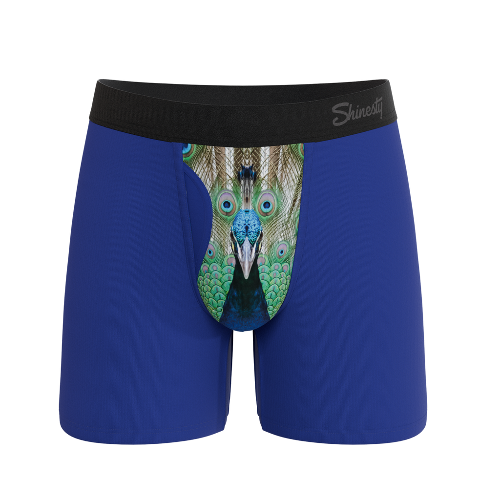 The Fancy Feather | Peacock Ball Hammock® Pouch Underwear With Fly - Shinesty