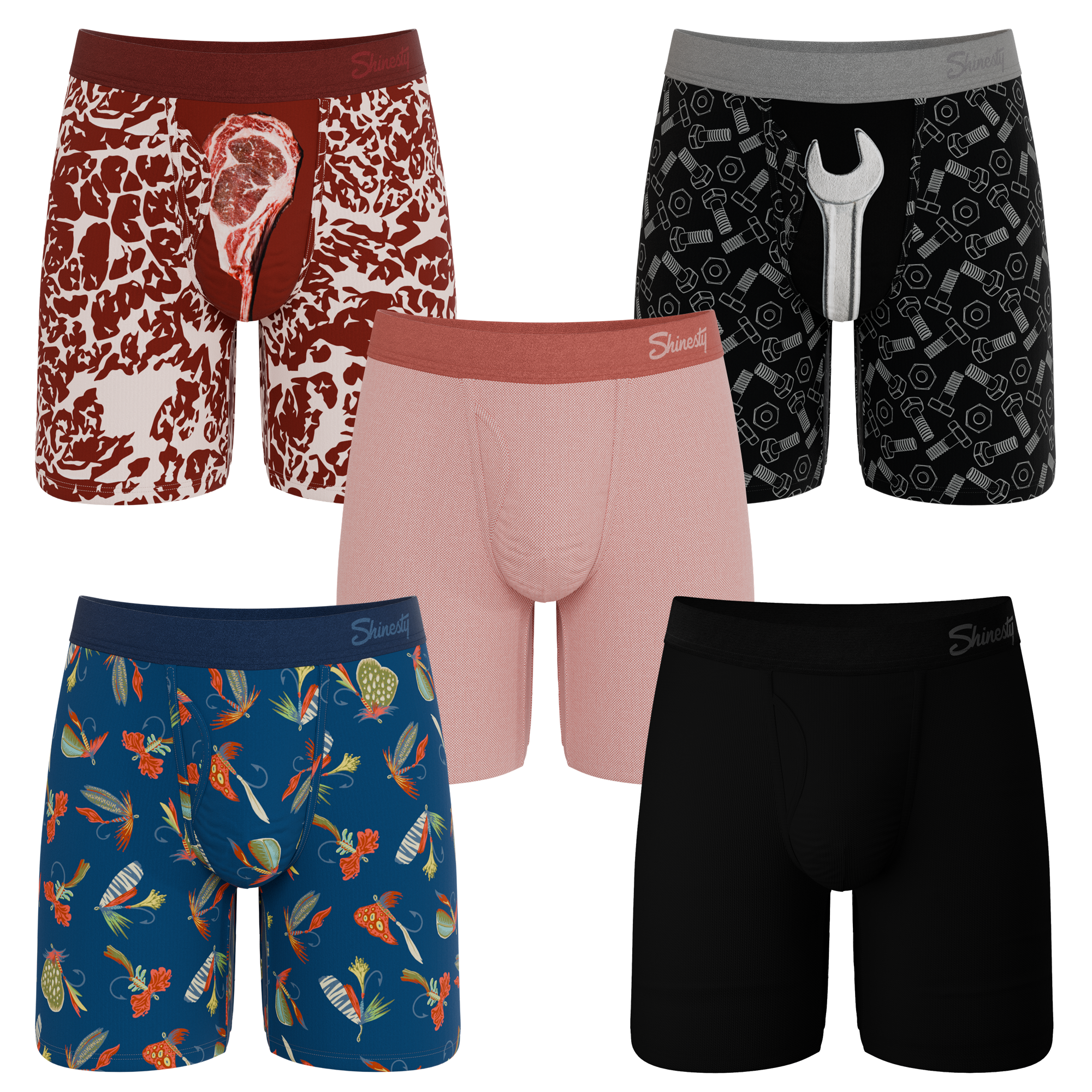 The Father's Day | Long Leg Ball Hammock® Pouch Underwear With Fly 5 Pack - Shinesty