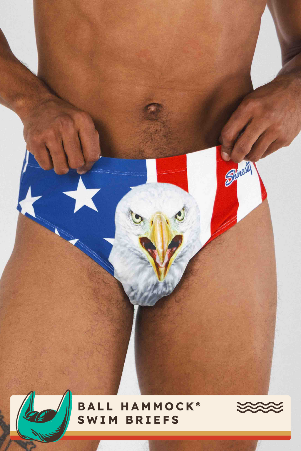 The Mascot | American Flag Ball Hammock® Pouch Swim Brief - Shinesty