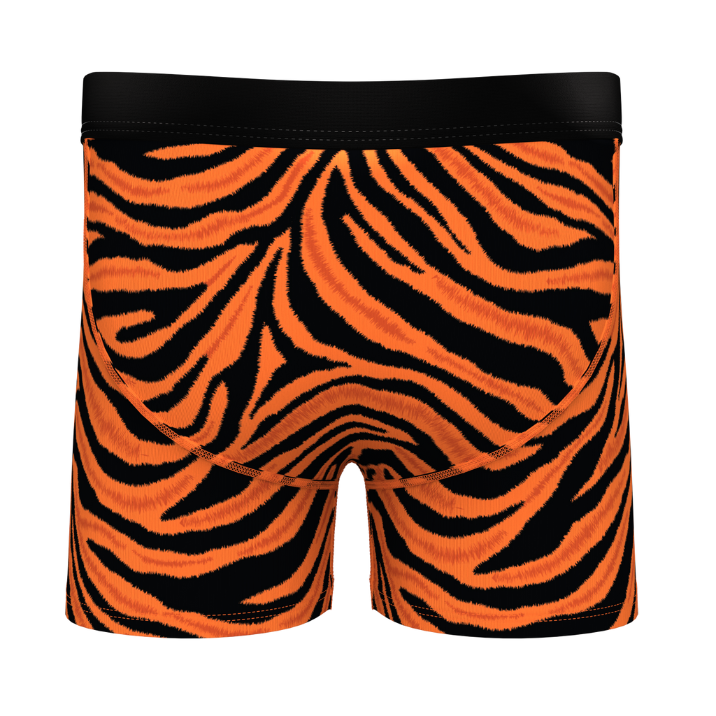 The Feral Feline | Tiger Print Youth Boxer Briefs - Shinesty